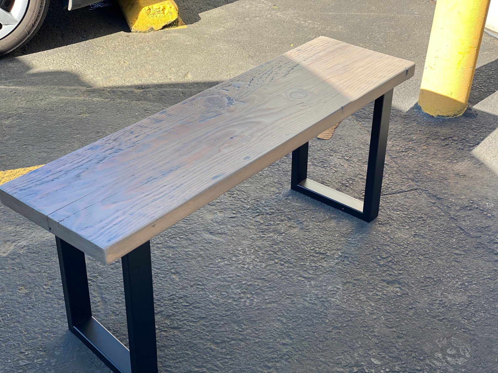 Industrial Bench. Reclaimed Wood Bench. Free Shipping Dining - Etsy