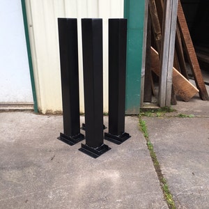 Steel post legs. Metal legs. Metal table legs. Steel Table legs. Square legs. Table leg set. image 1