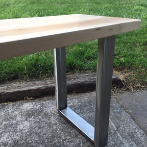 Maple bench. Hardwood bench. Industrial bench. Entry bench. Dining room bench. Office bench. Entry bench. Modern Bench. image 2