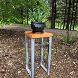 Reclaimed wood stool. Bar stool. Counter height stool. Wood and steel. Bar height Stool. image 3