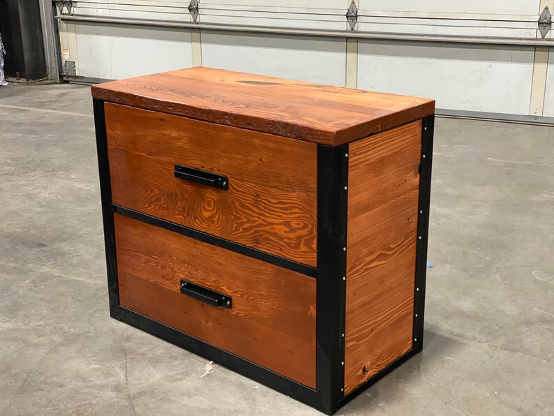 Industrial Lateral File Reclaimed Wood Etsy