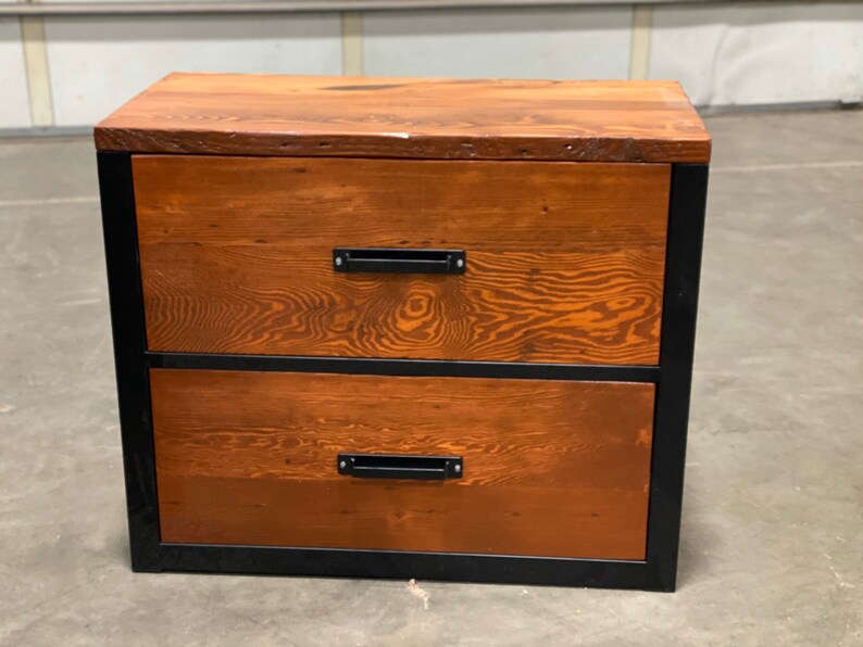 Industrial Lateral File Reclaimed Wood Etsy