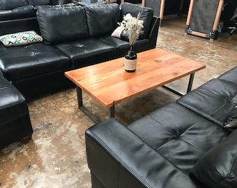 Reclaimed wood coffee table. Rustic coffee table. Industrial coffee table. Solid wood coffee table. Reclaimed wood bench. Cocktail table.