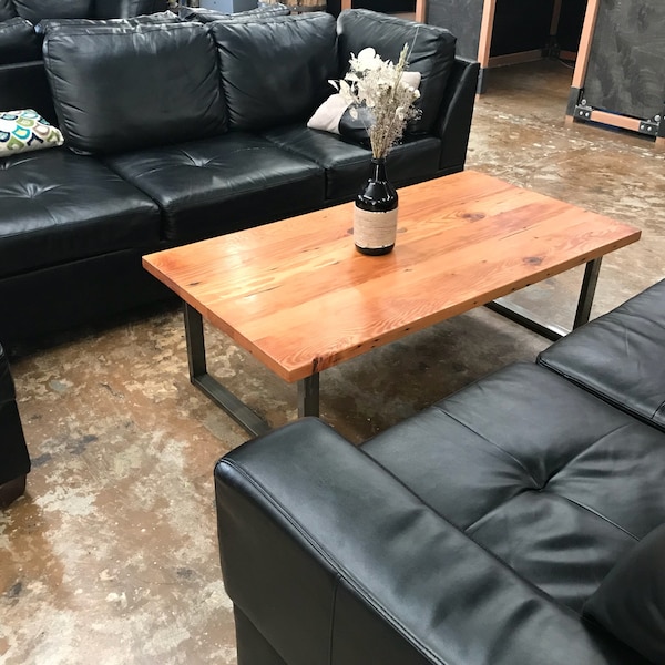 Reclaimed wood coffee table. Rustic coffee table. Industrial coffee table. Solid wood coffee table. Reclaimed wood bench. Cocktail table.