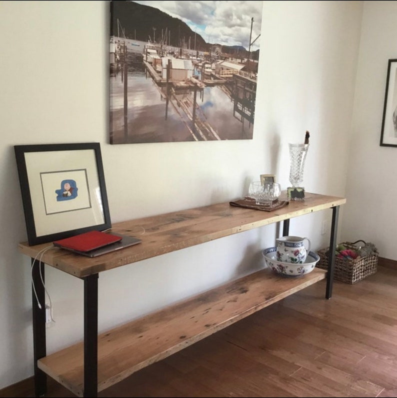 Reclaimed Wood Sofa Table. Industrial Console Table. Media Etsy