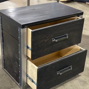 Industrial Lateral File Cabinet. Reclaimed Wood Cabinet. Credenza. Horizontal Cabinet. Large Filing Cabinet. Dresser. Desk Storage. Drawers. image 7
