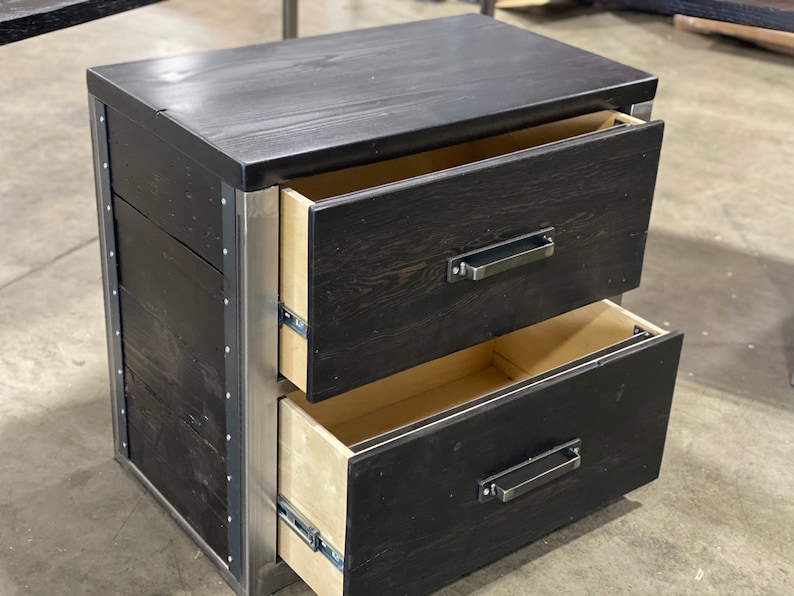 Industrial Lateral File Cabinet. Reclaimed Wood Cabinet. Credenza. Horizontal Cabinet. Large Filing Cabinet. Dresser. Desk Storage. Drawers. image 7