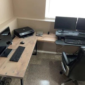 L Shaped Desk. Two piece desk. Desk With Privacy Wall. Industrial, Reclaimed Wood Desk. Office Desk. Corner Desk. Rustic Desk. image 4