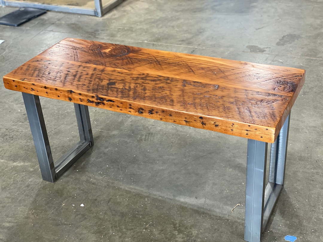 Industrial Bench. Reclaimed Wood Bench. Free Shipping, Dining Room ...