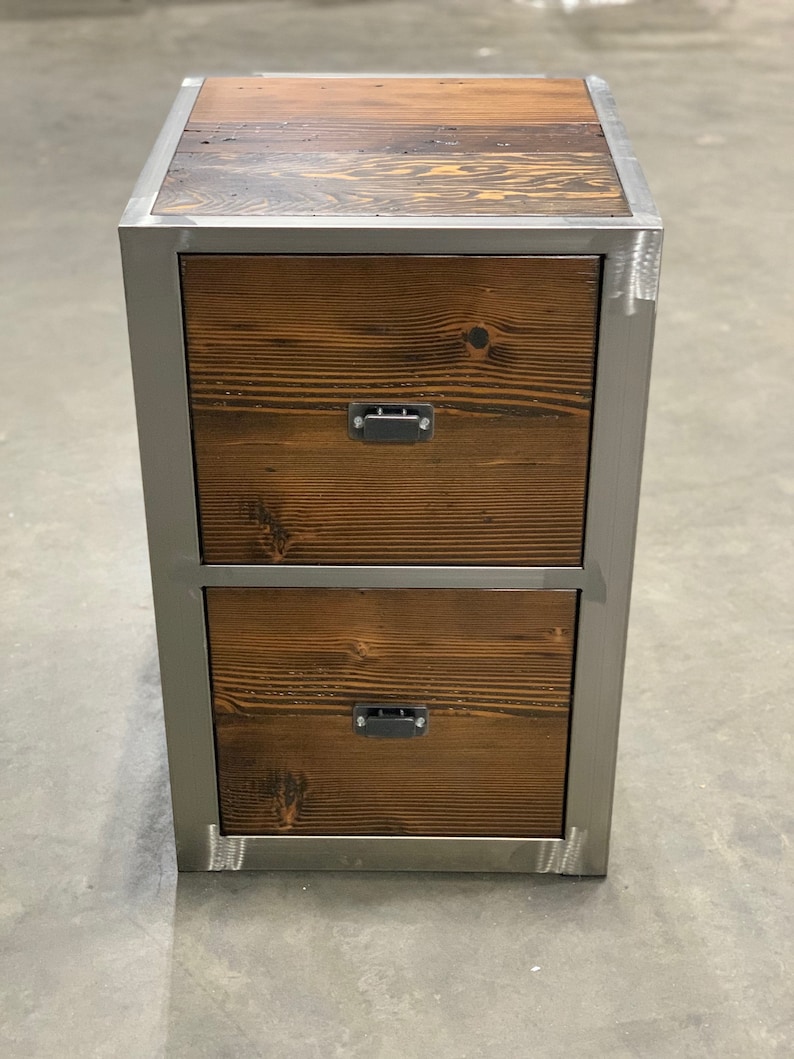 Reclaimed Wood Industrial File Desk Storage. Etsy