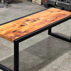 Reclaimed Wood Coffee Table, Industrial Steel Base