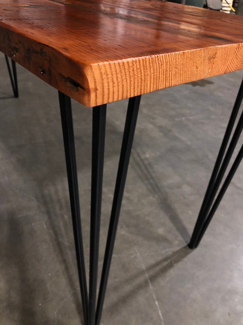 Hair pin, Reclaimed wood desk. Dinner Table. Dining Table. Rustic Table. Thanksgiving. Hairpin Legs. Industrial Desk. Old Table. image 3