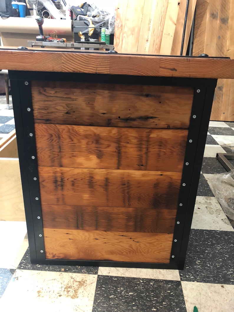 Attached Reclaimed Wood Industrial File Etsy