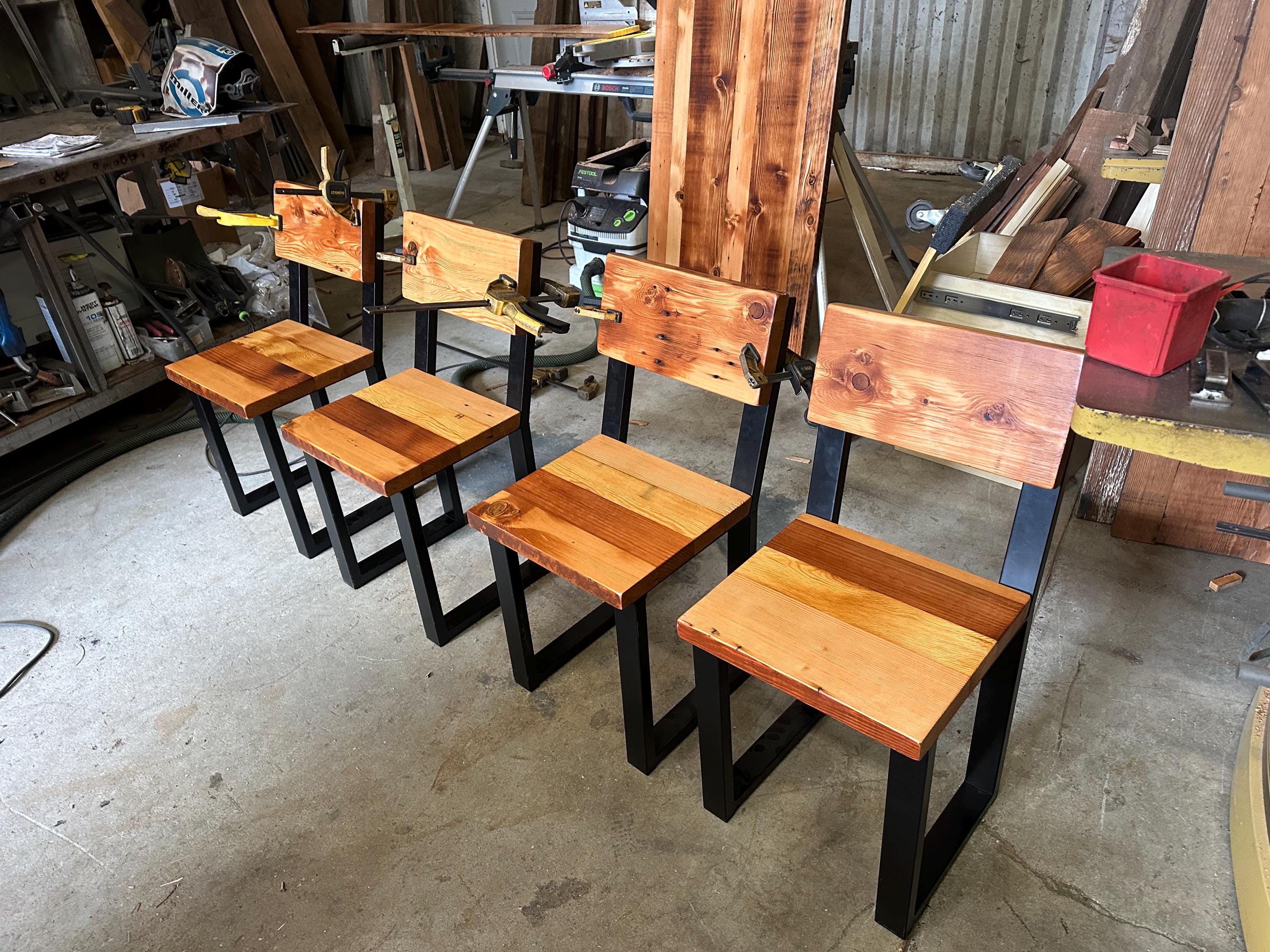 Reclaimed Wood Industrial Chair – Custom Hand-crafted Dining, Desk