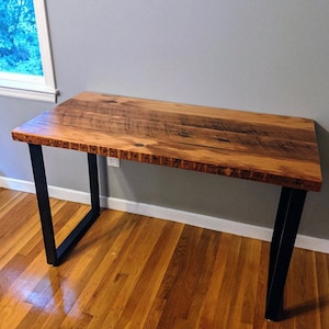 Industrial bench. Reclaimed wood bench. Free shipping,  Dining room bench. Wood and steel bench. Entry bench. Free shipping. Old wood bench.