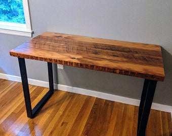 Industrial bench. Reclaimed wood bench. Free shipping,  Dining room bench. Wood and steel bench. Entry bench. Free shipping. Old wood bench.