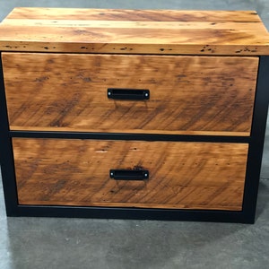 Industrial Lateral File Cabinet. Reclaimed Wood Cabinet. Credenza. Horizontal Cabinet. Large Filing Cabinet. Dresser. Desk Storage. Drawers. image 6
