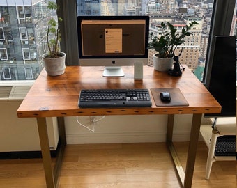 Desk - Industrial Desk, U-Shaped Legs, Office Desk, Wood Desk, Conference Table, Reclaimed Wood, Wood and Steel Desk, Executive Desk