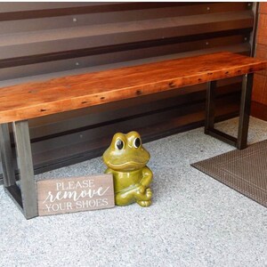 Industrial bench. Reclaimed wood bench. Free shipping,  Dining room bench. Wood and steel bench. Entry bench. Free shipping. Old wood bench.