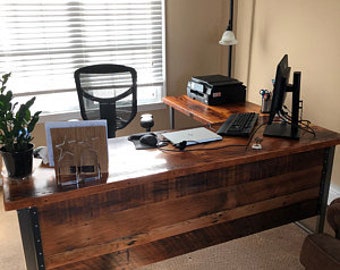 L Shaped Desk L Shaped Desk, Industrial L Shaped Desk With Hutch
