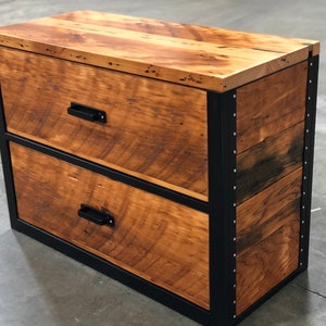 Industrial Lateral File Cabinet. Reclaimed Wood Cabinet. Credenza. Horizontal Cabinet. Large Filing Cabinet. Dresser. Desk Storage. Drawers. image 1