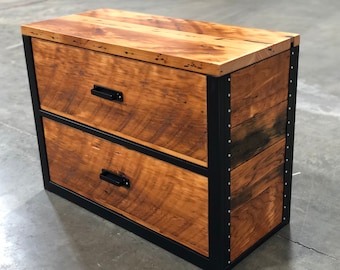Industrial Lateral File Cabinet. Reclaimed Wood Cabinet. Credenza. Horizontal Cabinet. Large Filing Cabinet. Dresser. Desk Storage. Drawers.