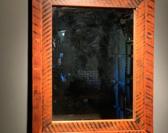 Reclaimed Douglas Fir Wood Mirror, Rustic Industrial Style