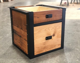 Floating pencil and file drawer cabinet