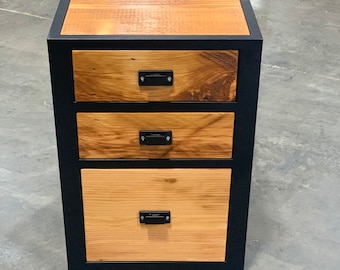 Reclaimed Wood File Cabinet, Industrial Desk Storage, 3-Drawer