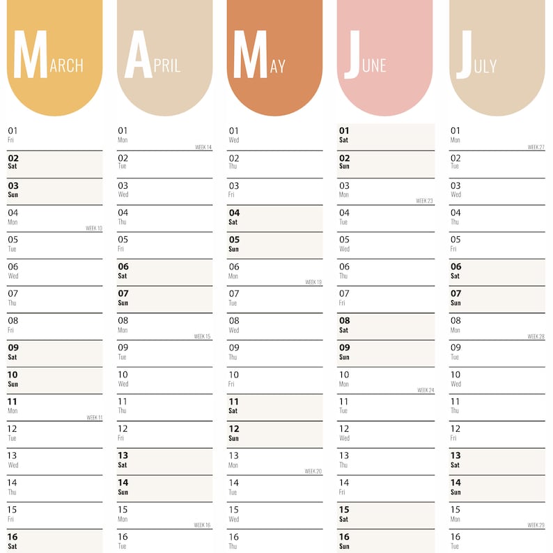 2024 Wall Planner personalized and in your language, Girl Power Wall Calendar A2 50x70 70x100 image 4