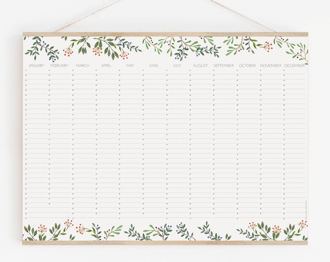 Birthday Calendar Poster Size A3, Instant Digital Download - Etsy