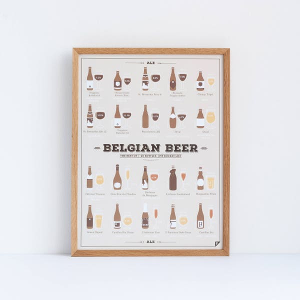 Bier-Druck - belgisches Bier, Diagramm, Poster 12 x 16 30 x 40 16x20 18 x 24 24x36