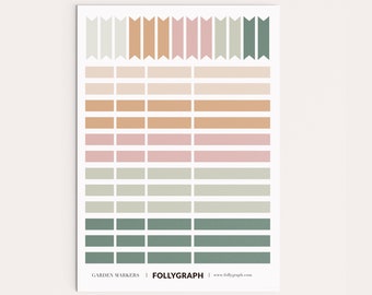 61 Stickerbogen - Garden Marker - zum Organisieren von Planer, Kalender, Journal, Tagebuch, Scrapbooking