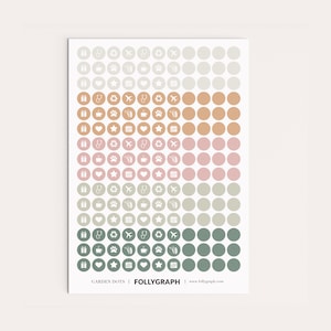 Stickers - Garden Dots - Vel met 165 stickers voor muurplanners en kalenders