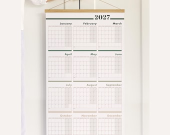 2027 Wall Planner with stickers - Personalized Big Wall Calendar | English, German and more | Giant Calendar for Family Planning