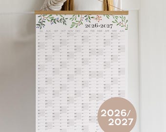 2065-2026 Schuljahresplaner- Wandkalender, Familienplaner A2 50x70 70x100