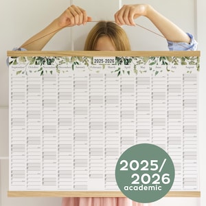 2025-2026 Wandkalender - Schuljahresplaner, Familienplaner A2 50x70 70x100