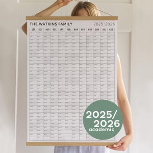 Academic Block Wall Planner 25 26 in your language - Fiscal, School, Personalized, Wall Planner