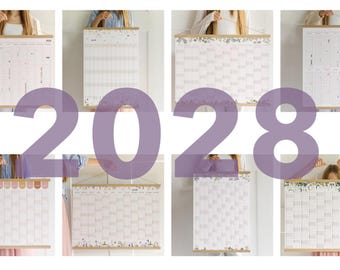 2028 Jahresplaner - Wandkalender, Familienplaner A2 50x70 70x100
