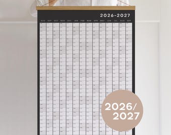 2026-27 Wall Planner 14-Month | Academic, Fiscal & School Calendar | Personalized Gift for teacher