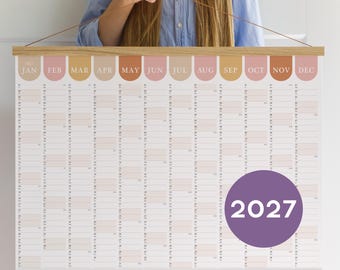 2027 Wall Planner, Girl Power Calendar | Custom Language | Personalized gift for Family A2 50x70 70x100