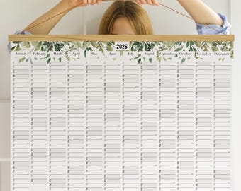 2026 Jahresplaner - Wandkalender, Deutscher Kalender, Familienplaner A2 50x70 70x100