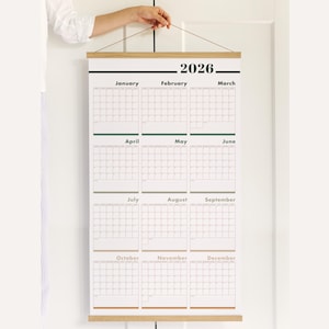 2026 Wall Planner with stickers - Personalized Big Wall Calendar | English, German and more | Giant Calendar for Family Planning