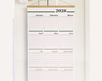 2026 Wall Planner with stickers - Personalized Big Wall Calendar | English, German and more | Giant Calendar for Family Planning