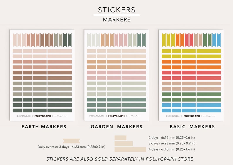 Stickers Garden Markers Sheet with 61 stickers for Wall Planners, Calendars image 2