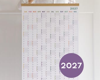 2027 Wall Planner in your language - Colorful Student Planner, Personalized Gift for Family