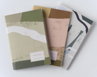 Set aus 3 A5 Notizbüchern – Creme-Seiten | Nachhaltiges Geschenk | Journale für Schreiben & Notizen