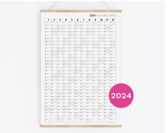 2024 Wandplanner gepersonaliseerd - blokplanner, wandkalender 18x24 24x36 A2 50x70