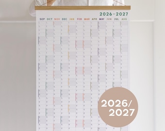 Academic Wall Planner 2026 2027 in your language - Fiscal Year, Colorful Student Planner, Personalized Gift