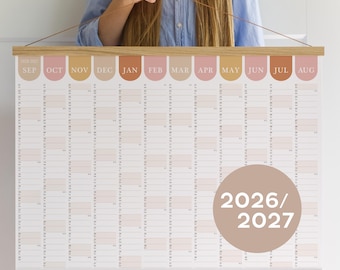 2026-2027 Academic Wall Calendar- Girl Power Planner | Custom Language | Personalized gift for Family A2 50x70 70x100